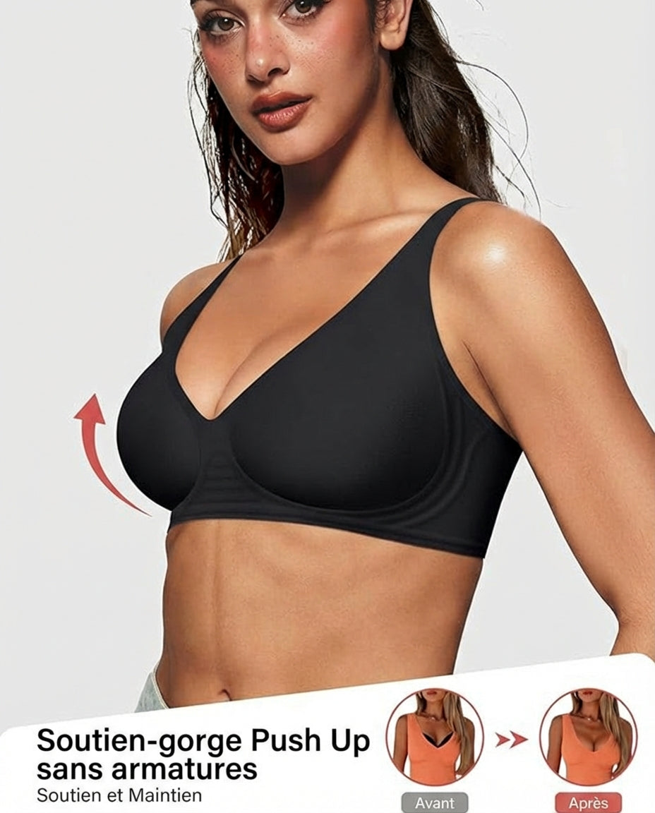 Seamless Deep V Push-Up Wireless Bra