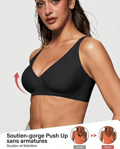Seamless Deep V Push-Up Wireless Bra
