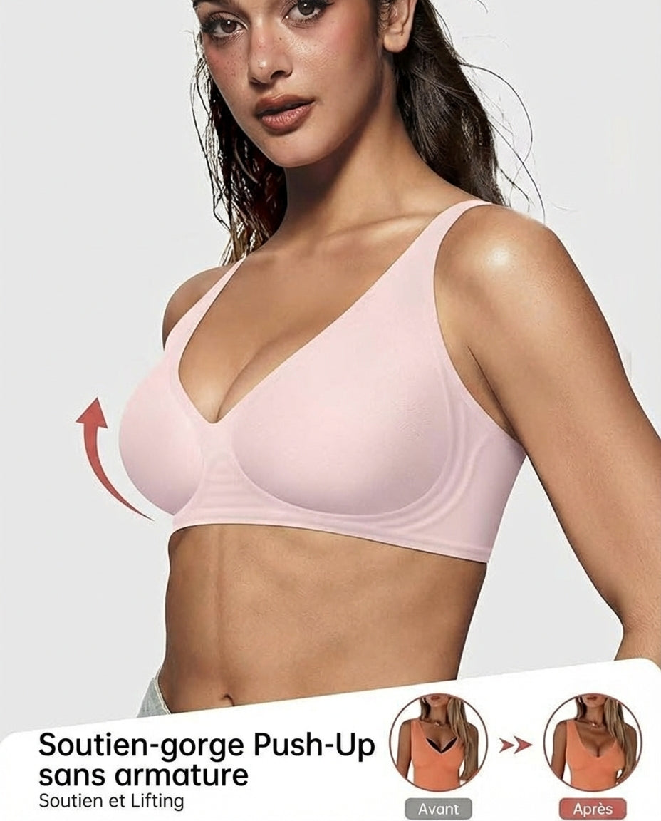 Seamless Deep V Push-Up Wireless Bra