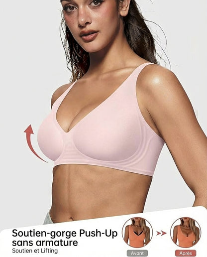 Seamless Deep V Push-Up Wireless Bra